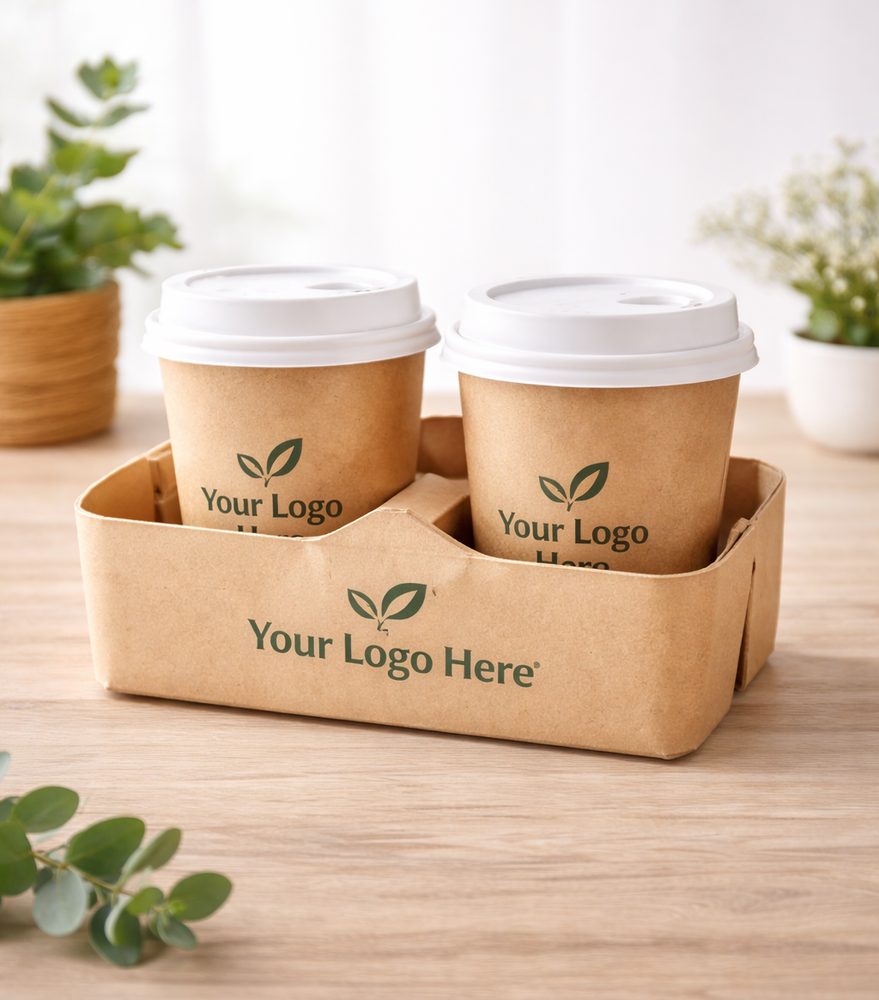 Printed cup carrier tray